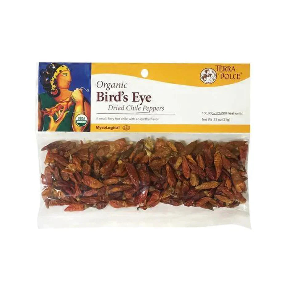 Organic Dried Bird's Eye Chile Peppers Juneau Natural