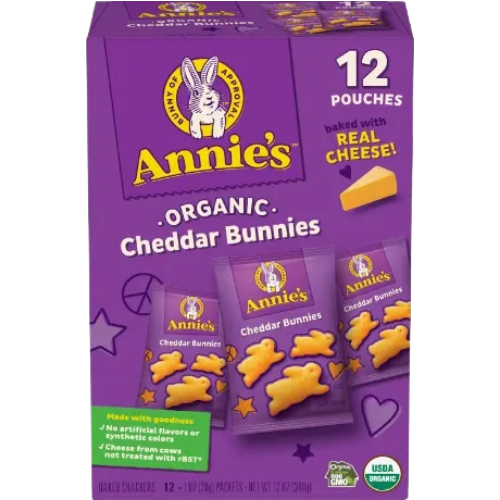 Organic Cheddar Bunny Snacks - 12 CT