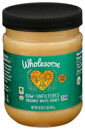 Organic Raw Unfiltered White Honey - 16 OZ