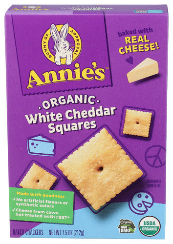 Organic White Cheddar Square Crackers - 7.5 OZ