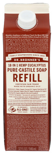 18-In-1 Hemp Eucalyptus Soap Refill - 32 OZ