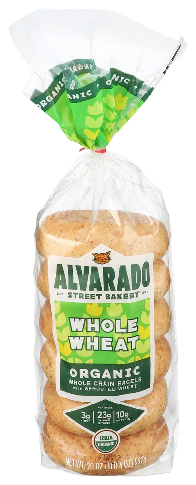 Alvarado Street Bakery Sprouted Whole Wheat Bagels - 20 OZ