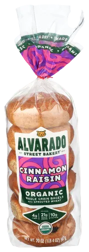 Alvarado Street Bakery Sprouted Cinnamon Raisin Bagels - 20 OZ
