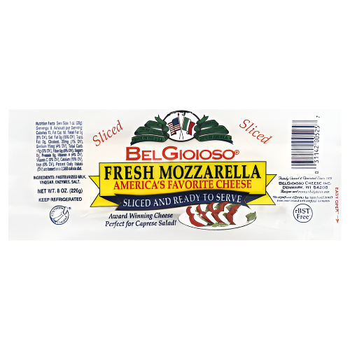 Belgioioso Sliced Mozzarella Cheese - 8 OZ