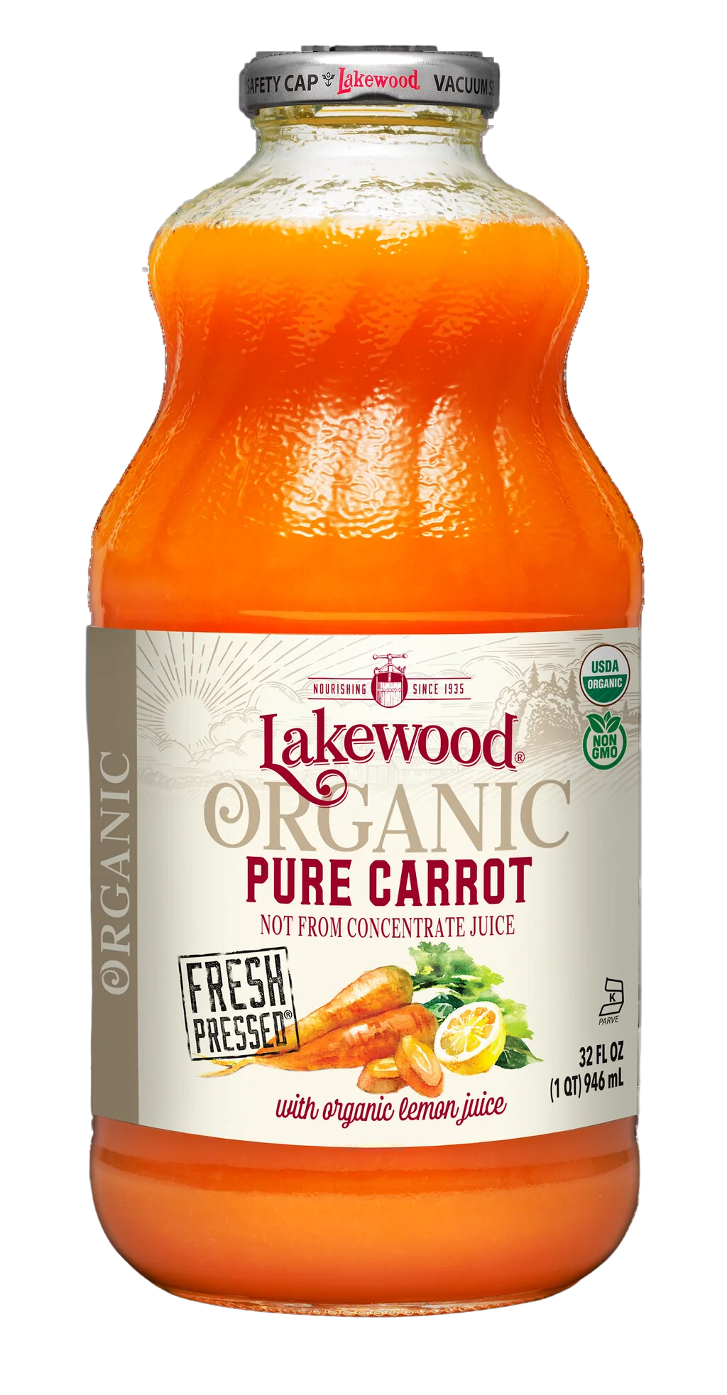 Organic Pure Carrot Juice  - 32 OZ