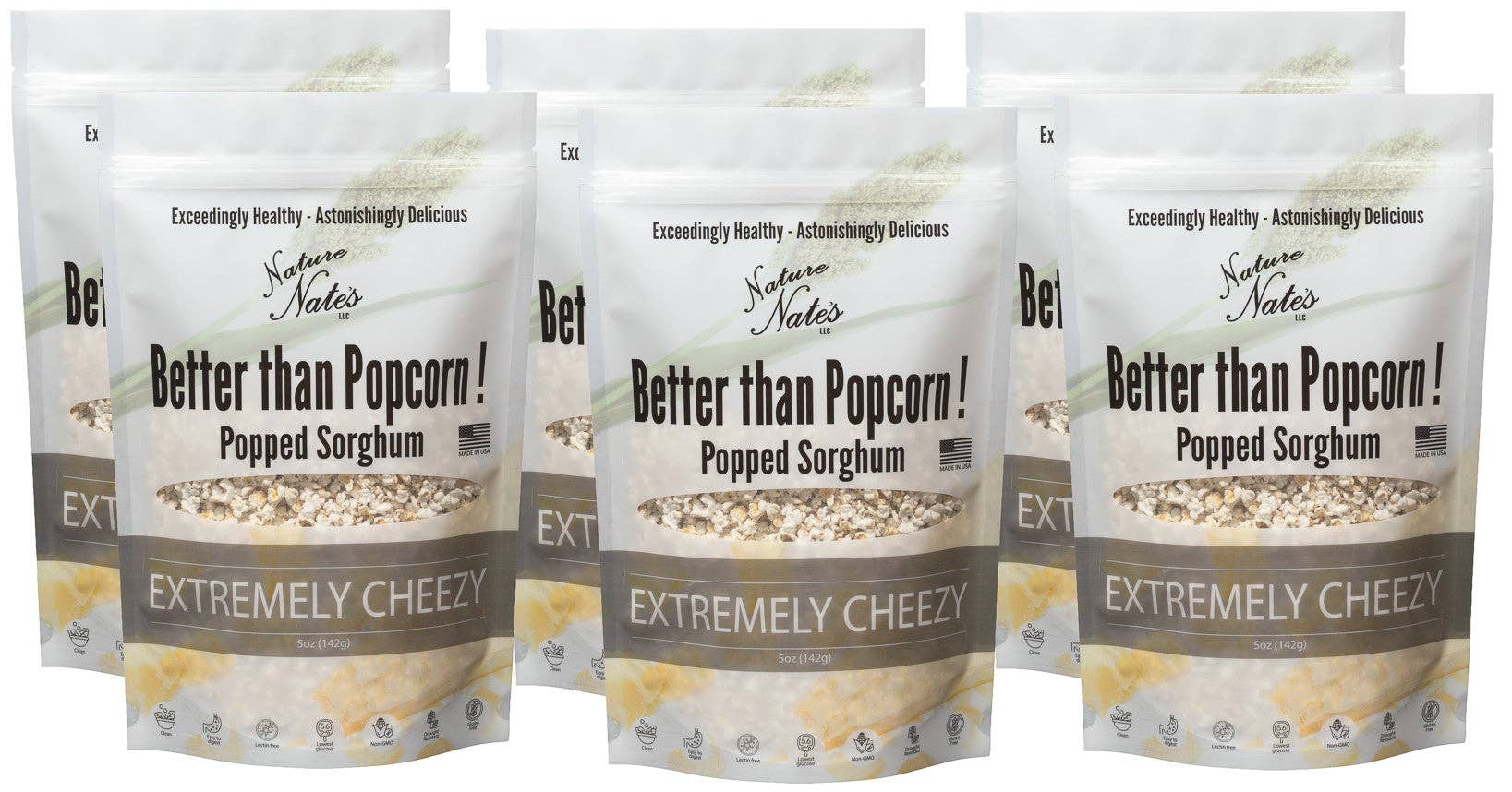 Popped Sorghum Extemely Cheezy: 5 oz-4