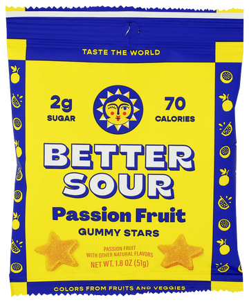 Better Sour Passion Fruit Gummy Stars - 1.8 OZ