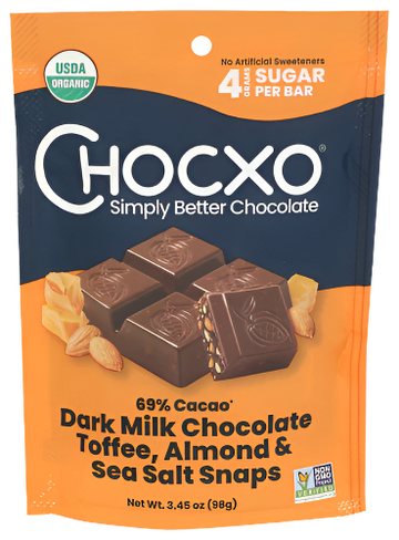 Dark Chocolate Toffee, Almond & Sea Salt Snaps - 3.45 OZ