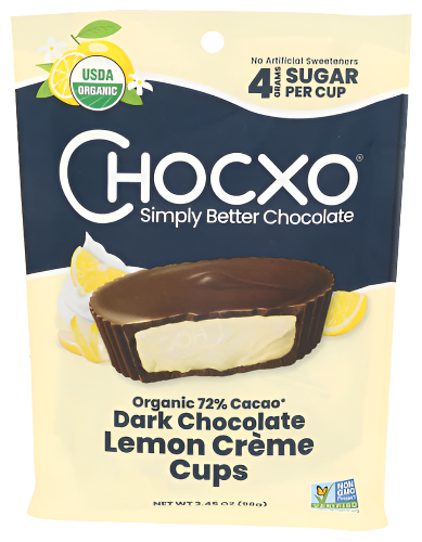 Chocxo Dark Chocolate Lemon Creme Cups - 3.45 OZ