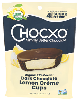 Chocxo Dark Chocolate Lemon Creme Cups - 3.45 OZ
