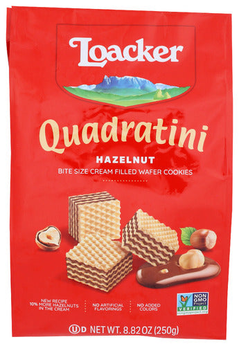 Loacker Quadratini Hazelnut Wafer Cookies - 8.82 OZ