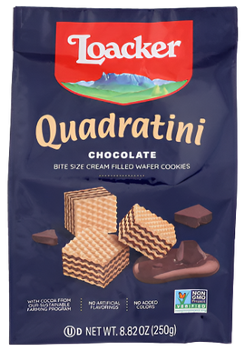 Loacker Quadratini Chocolate Wafer Cookies - 8.82 OZ