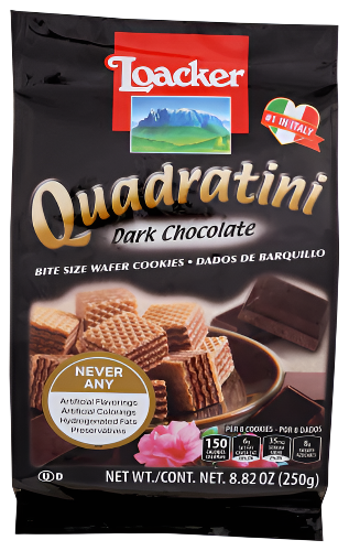 Quadratini Dark Chocolate Wafer Cookies - 8.82 OZ