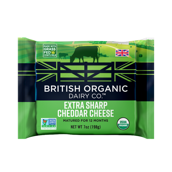 British Organic Extra Sharp Cheddar Cheese - 7 OZ