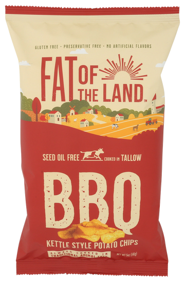 Fat Of the Land Tallow BBQ Kettle Potato Chips - 5 OZ