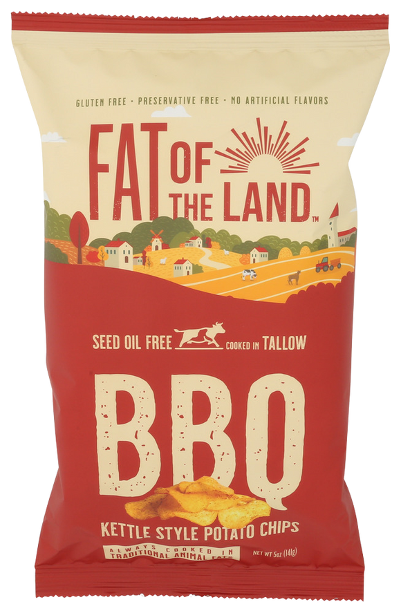Fat Of the Land Tallow BBQ Kettle Potato Chips - 5 OZ