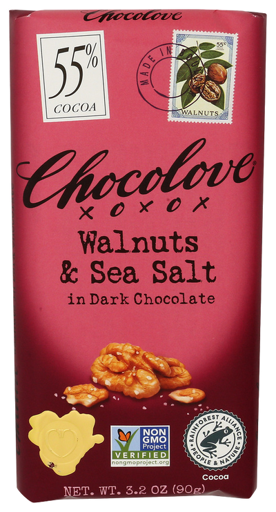 Chocolove Walnuts & Sea Salt Dark Chocolate Bar - 3.2 OZ