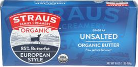Straus Organic Unsalted Butter - 1 LB
