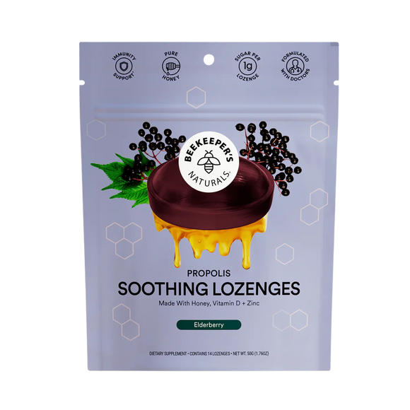 Beekeepers Propolis Soothing Elderberry Lozenges - 14 PC