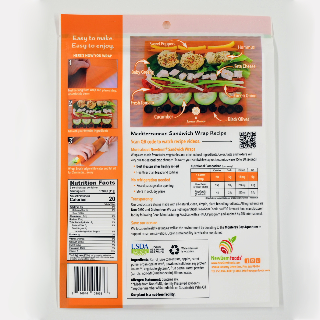 Carrot - 6pk Sandwich Wraps