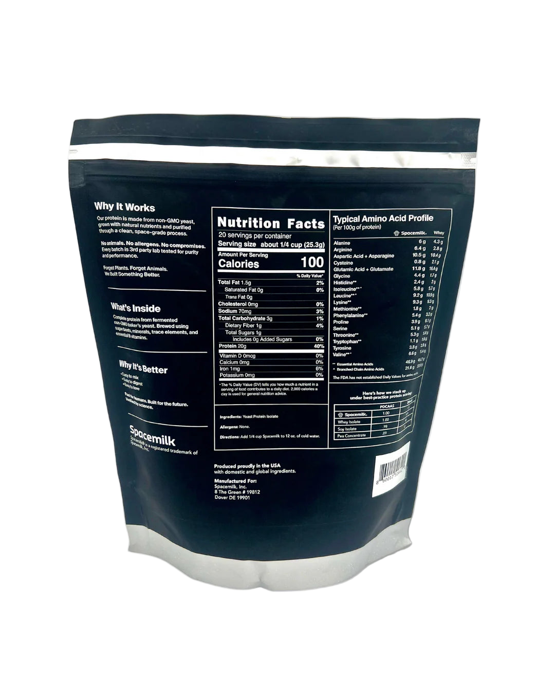 Spacemilk Raw Unflavored Protein - 20 Servings