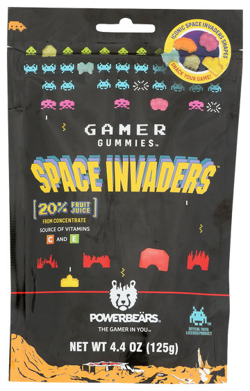 Powerbears Space Invaders Gamer Gummies - 4.4 OZ