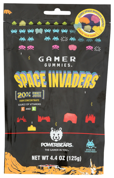 Powerbears Space Invaders Gamer Gummies - 4.4 OZ