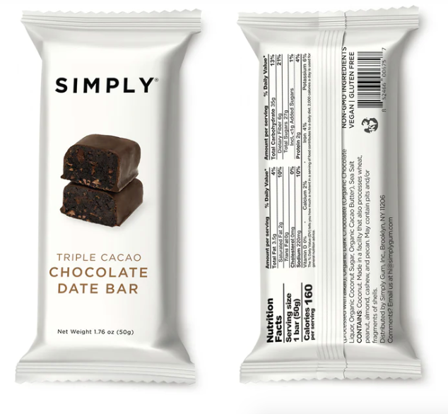 Triple Cacao Chocolate Date Bars - 50 GRAMS