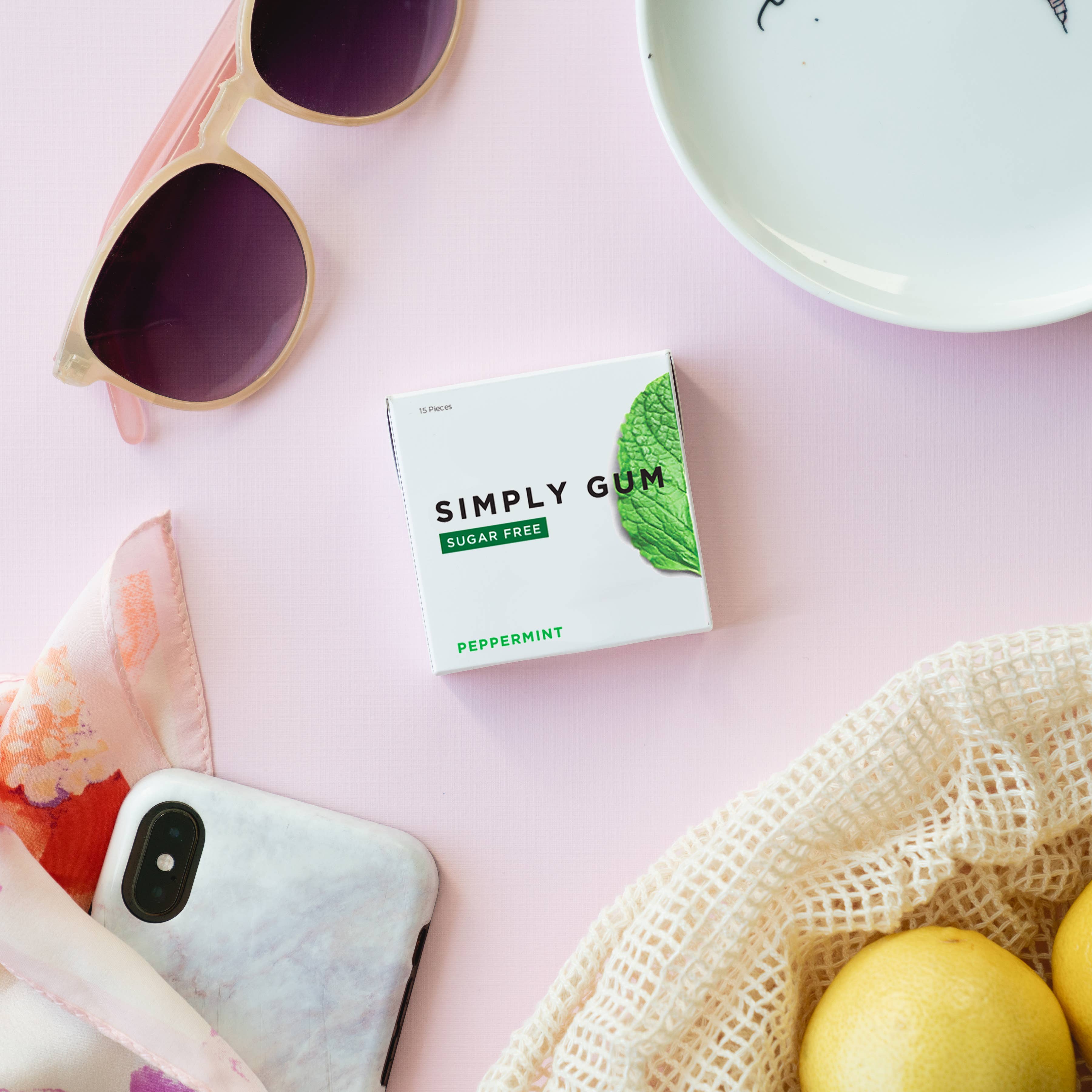 Sugar Free Peppermint Natural Chewing Gum