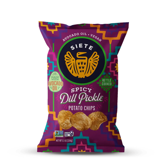 Siete Spicy Dill Pickle Kettle Potato Chips - 5.5 OZ