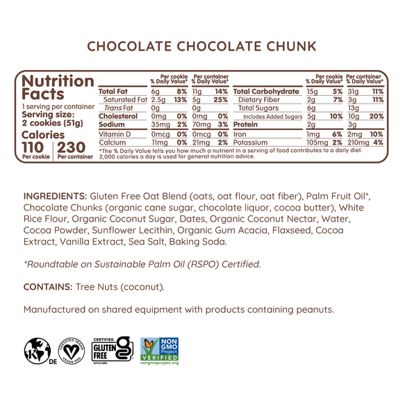 Chocolate Chocolate Chunk Cookies - Individually Wrapped