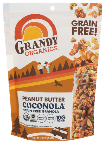 Grandy Organic Peanut Butter Coconola Granola - 9 OZ