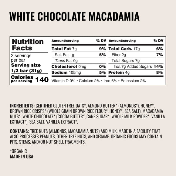 White Chocolate Macadamia Bar - 2.2 OZ