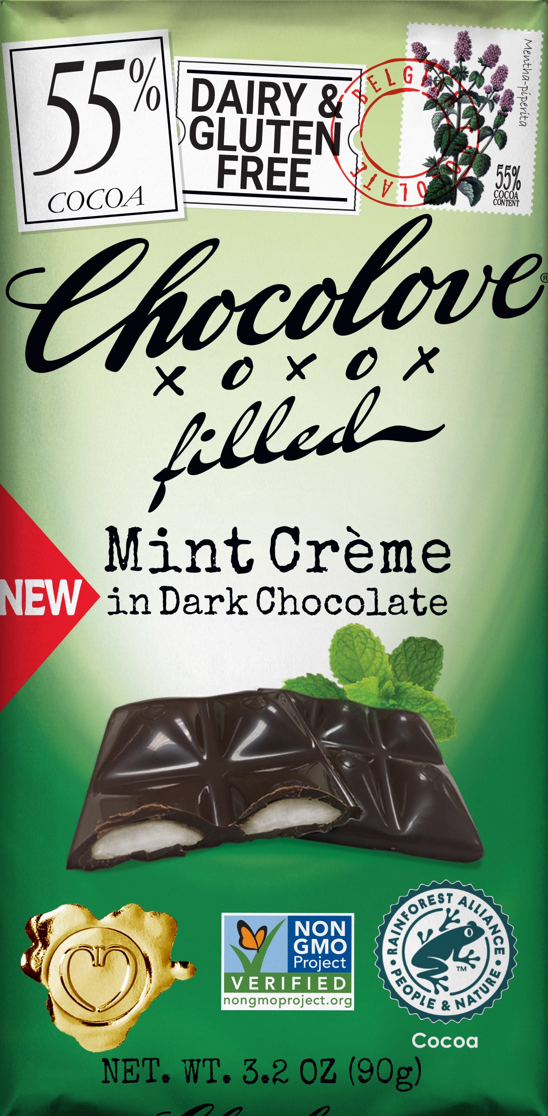 Mint Creme Dark Chocolate Bar - 3.2 OZ