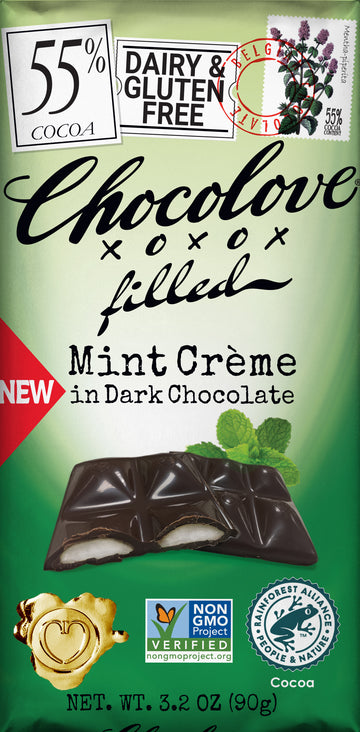 Chocolove Mint Creme Dark Chocolate Bar - 3.2 OZ
