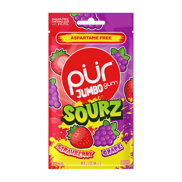 Pur Strawberry & Grape Jumbo Gum - 20 PC