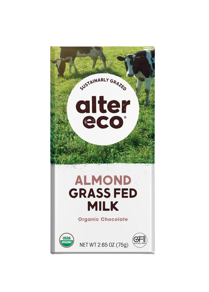 Organic Almond Grass Fed Milk Chocolate Bar - 2.65 OZ