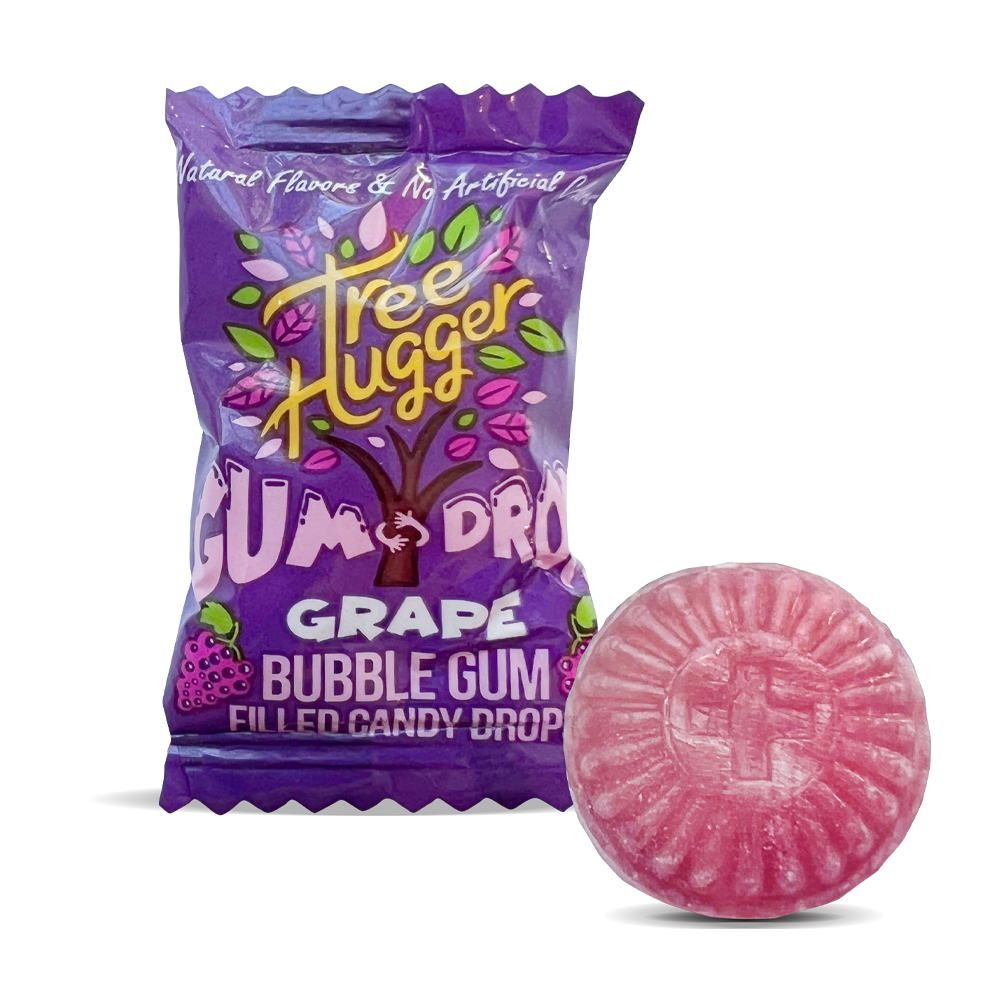 Tree Hugger Bubble Gum Filled Candy Drops 25 CT BAG