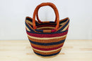 Tote Basket Bag, U-Shopper multi-color: Multicolor Open Weave-2