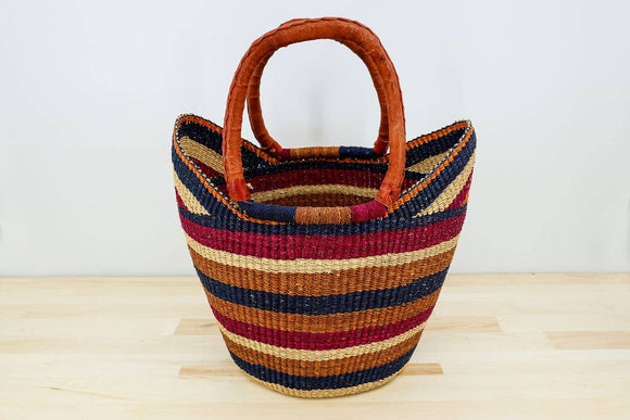 Tote Basket Bag, U-Shopper multi-color: Multicolor Open Weave