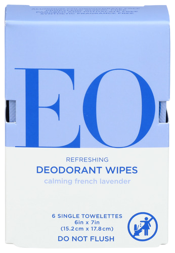 Lavender Deodorant Wipes - 6 EA