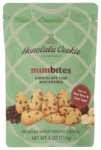 Honolulu Cookie Company Chocolate Chip Macadamia Shortbread Cookies - 4 OZ