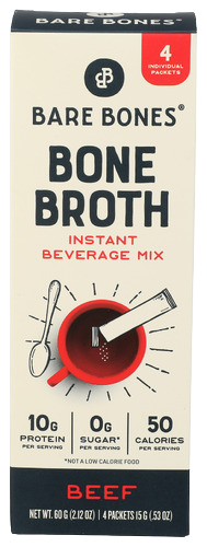 Bare Bones Instant Beef Bone Broth - 4 CT