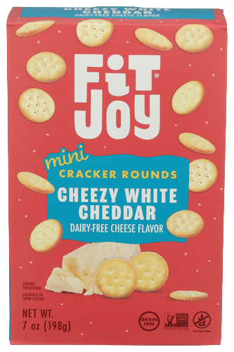 Fitjoy Dairy-Free Cheezy White Cheddar Mini Crackers - 8 OZ