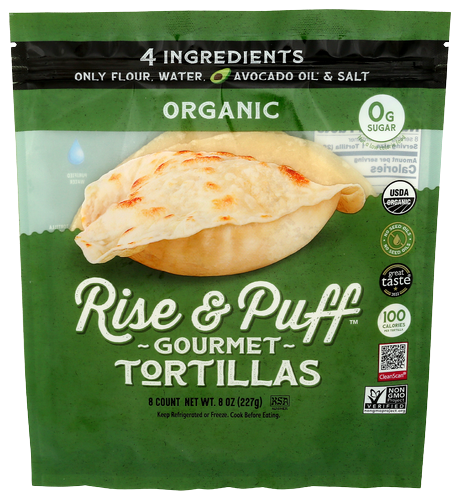 Rise N Puff Organic Tortillas - 8 CT
