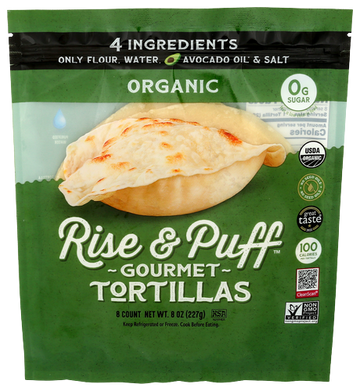 Rise N Puff Organic Tortillas - 8 CT
