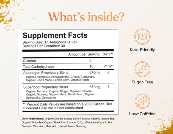 NoonBrew Superfood Peach - 30 Servings