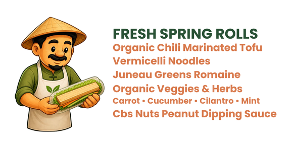 Fresh Spring Rolls & Peanut Sauce - 2 Spring Rolls w/ Sauce