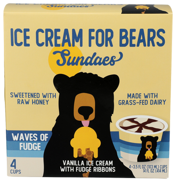 Ice Cream for Bears Fudge Sundaes - 4 PK