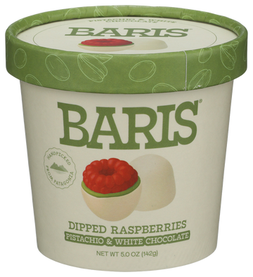 Baris Pistachio & White Chocolate Dipped Raspberries - 5 OZ